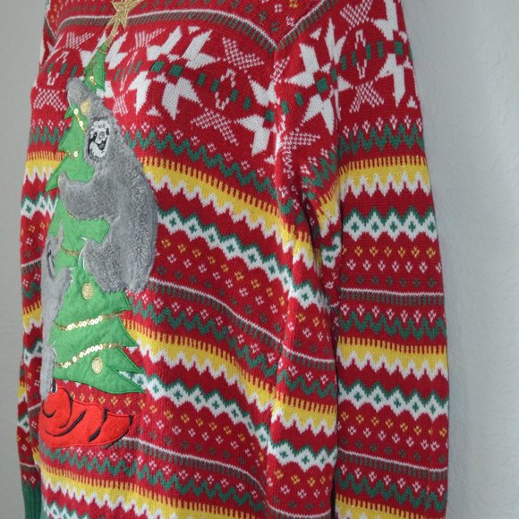 33 Degrees Unisex Sloth Fair Isle Christmas Sweater Sz S - Picture 7 of 9